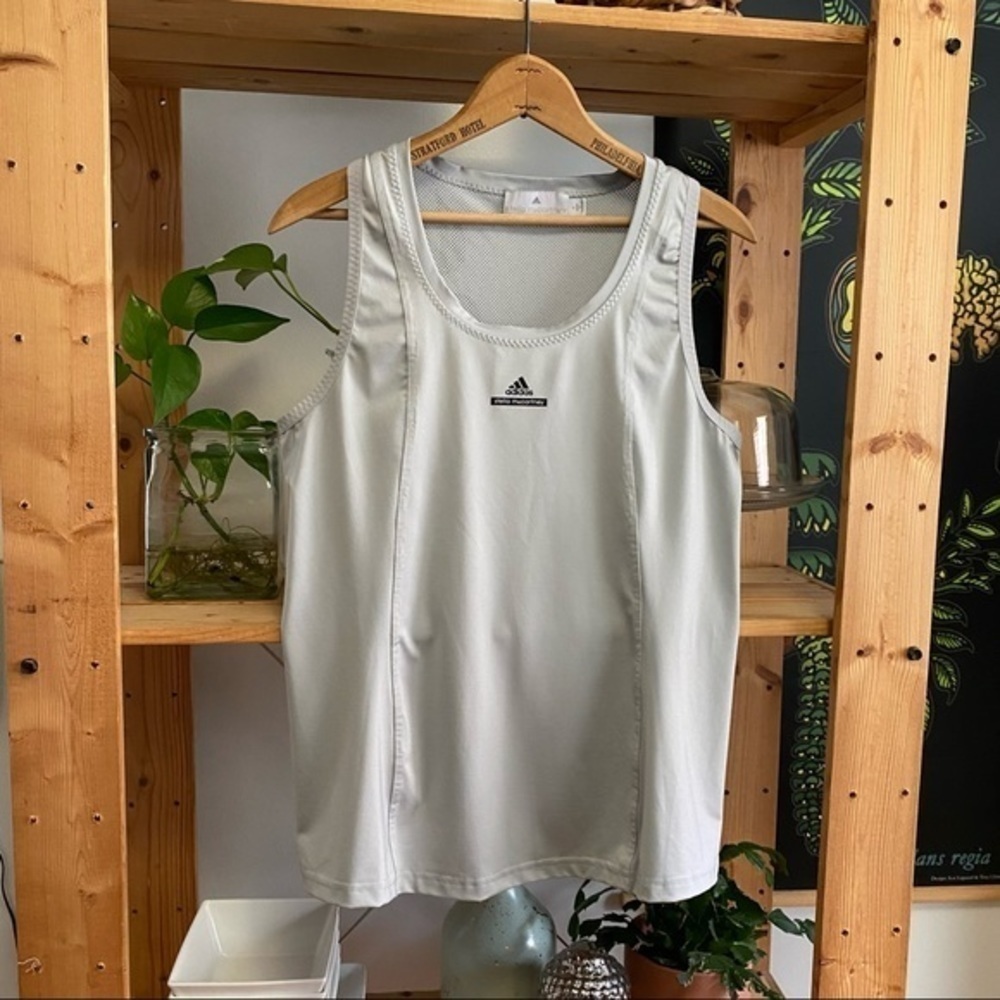 Adidas X Stella McCartney Light Gray Athletic Tank Top Large - Picture 2 of 11